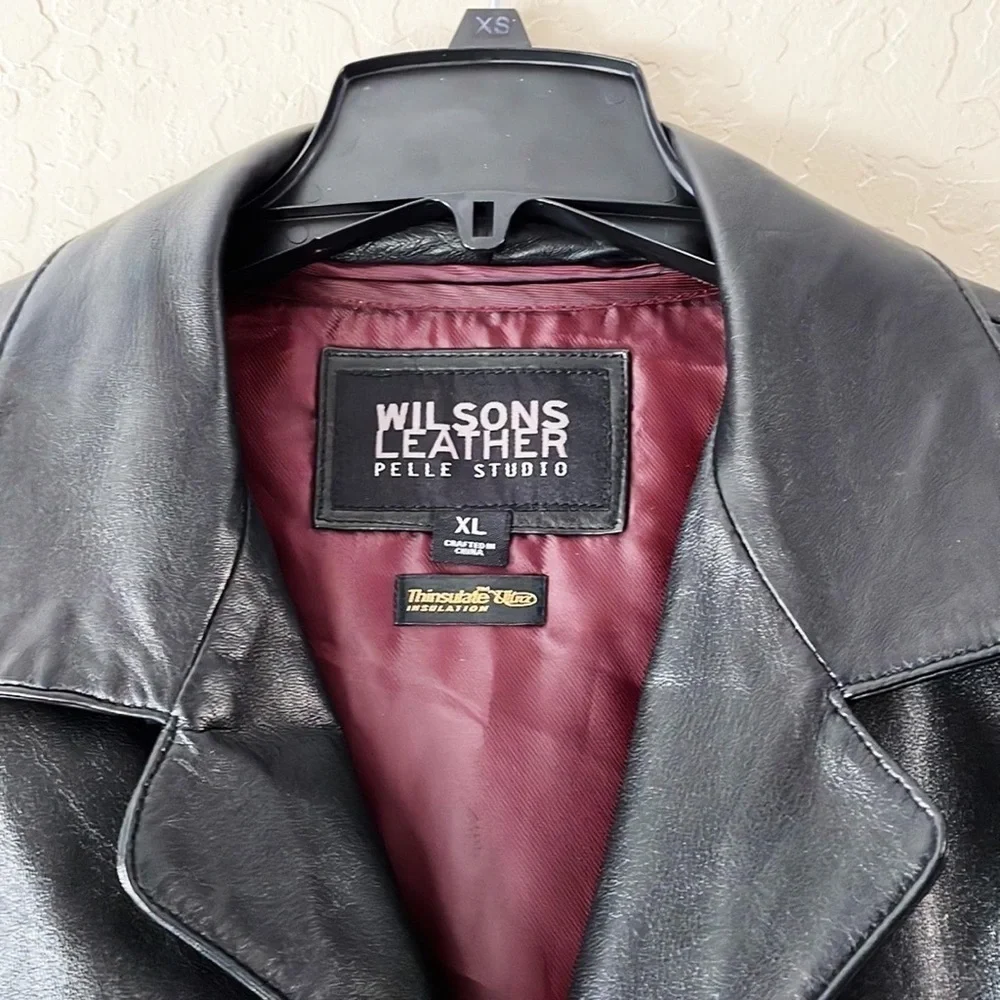 Wilson’s Leather‎ Pelle Studio Thinsulate Soft Leather Black Jacket